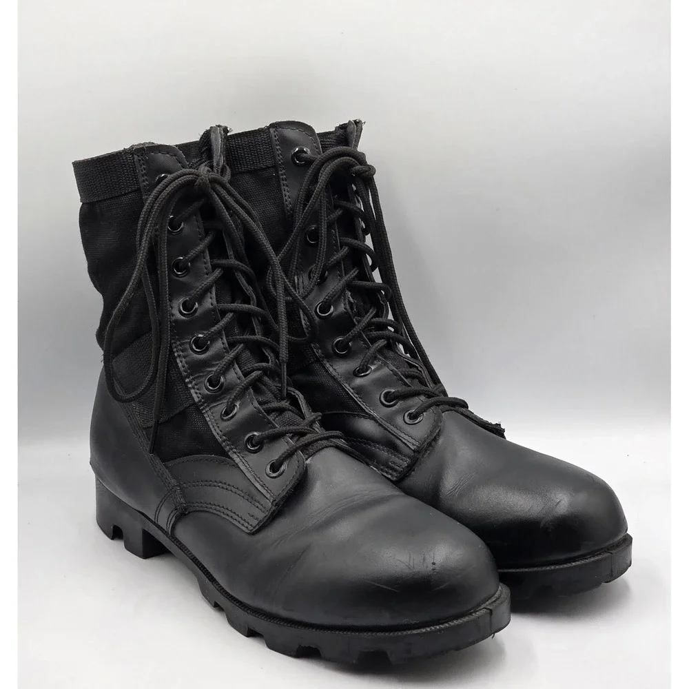 Rothco Men's Black Leather Jungle Boots Panama Sole Size 11R Regular